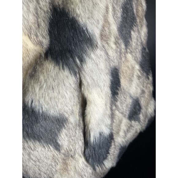 Pamela McCoy Vest Faux Fur Checkered Beige Black Gray Boho Pockets Woman's L - Picture 8 of 13